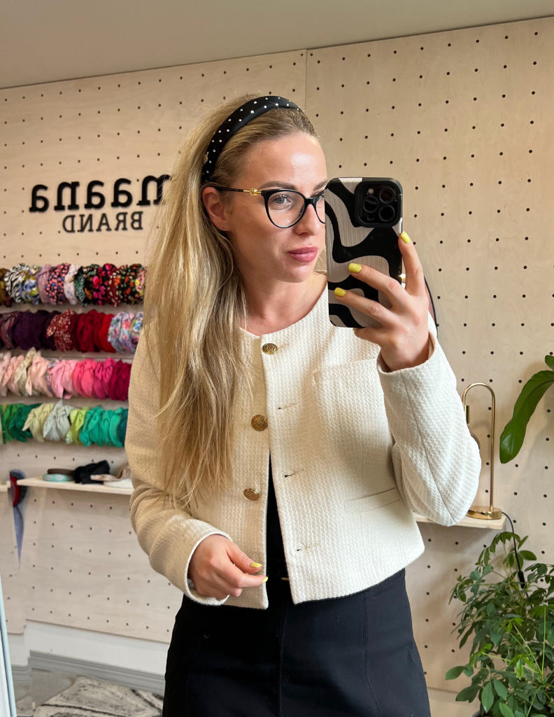 Polstērēta matu stīpiņa Black Crystal Satin XS izmērs