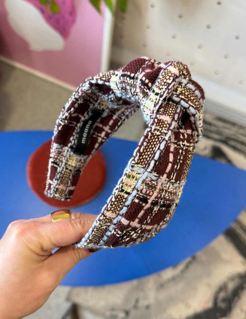 Matu stīpiņa ar mezglu Macaroon tweed