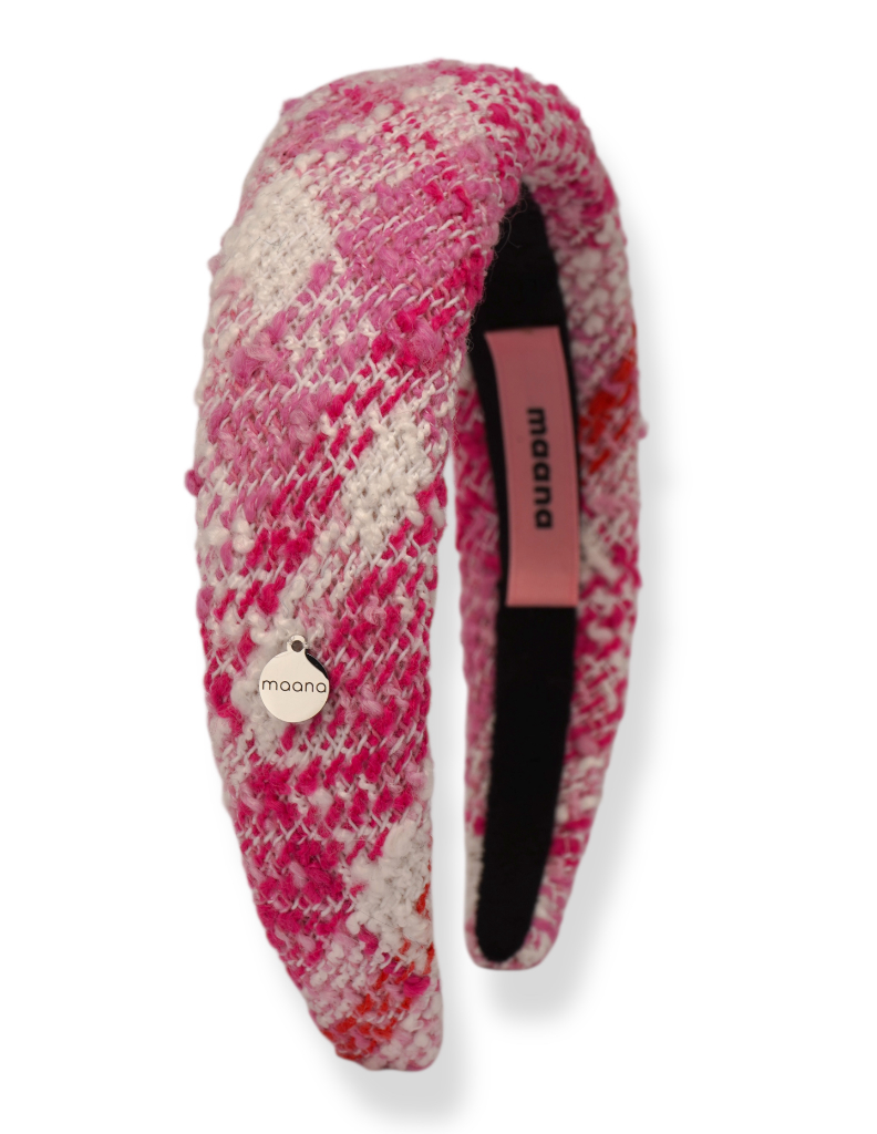 Padded headband Pink Tweed L size