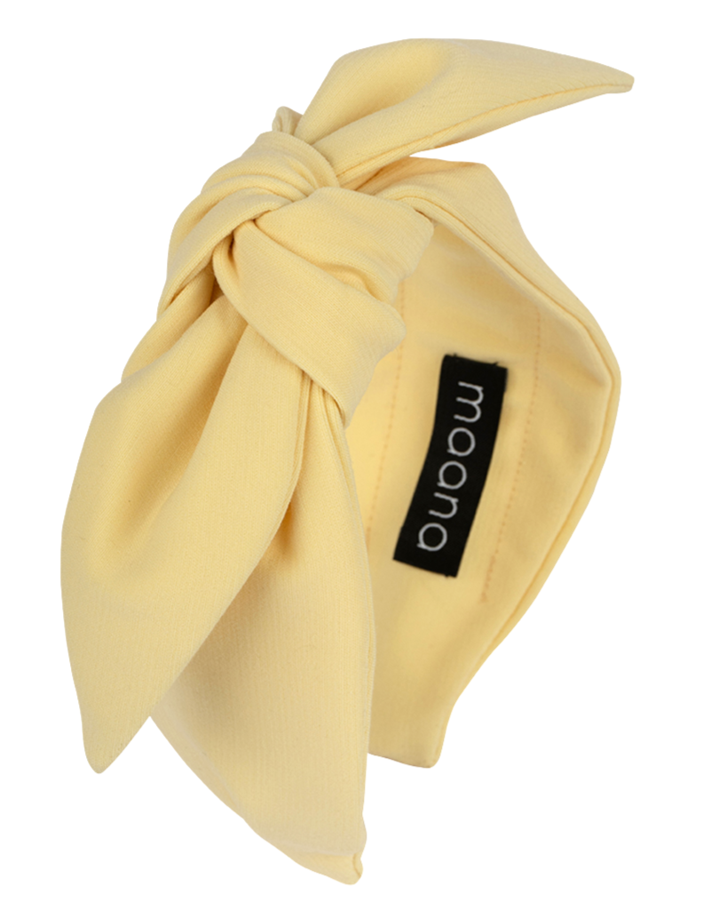 Knotted bow headband Pastel yellow