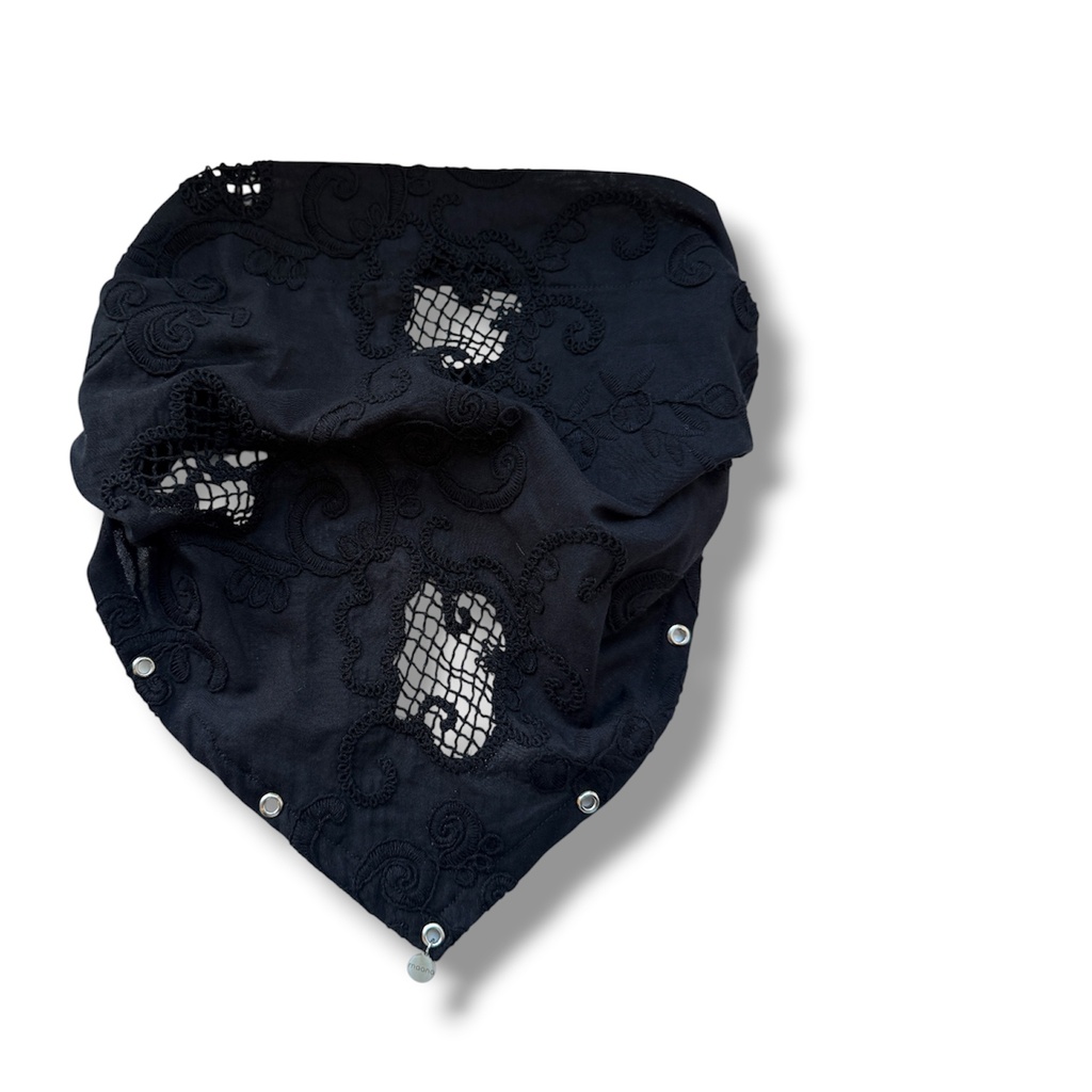 Galvas lakats Bandana Floral Noir