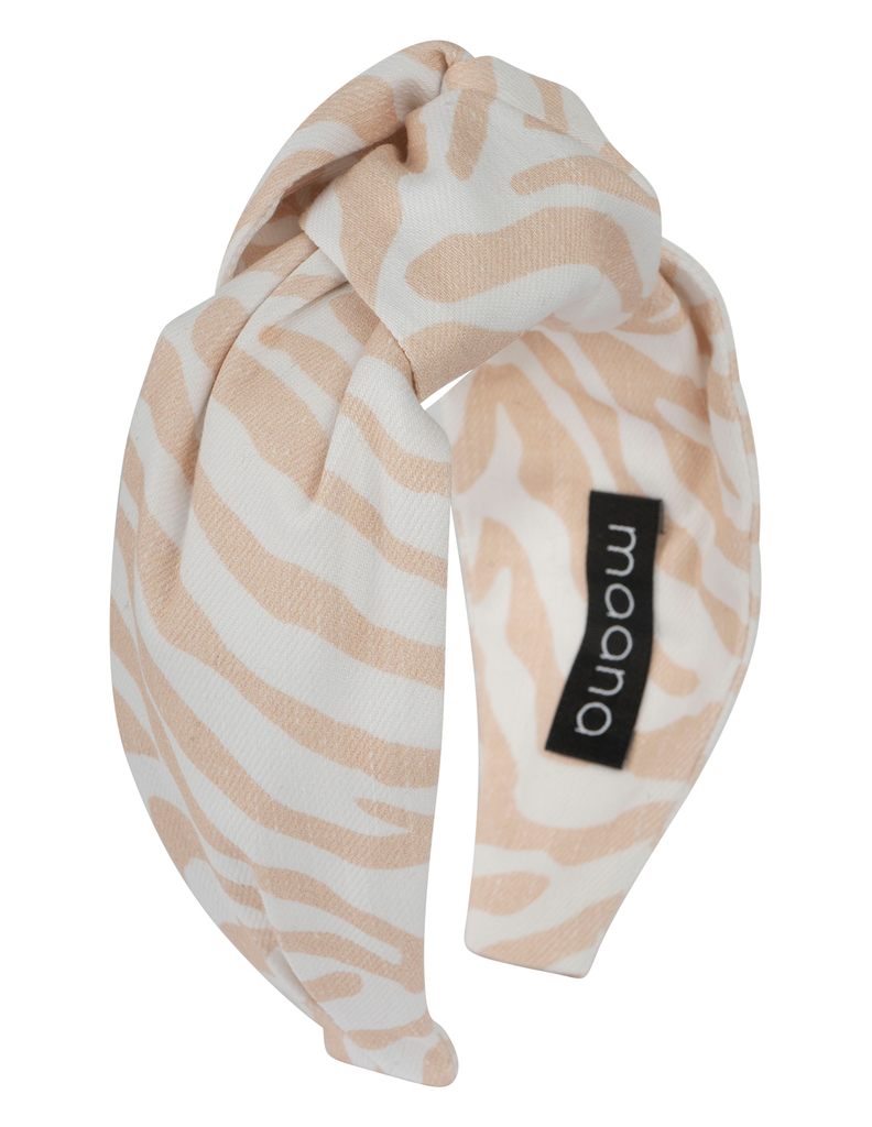 Knotted headband 'Beige zebra'