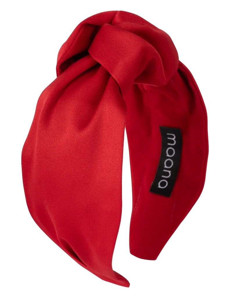 Knotted headband Red satin