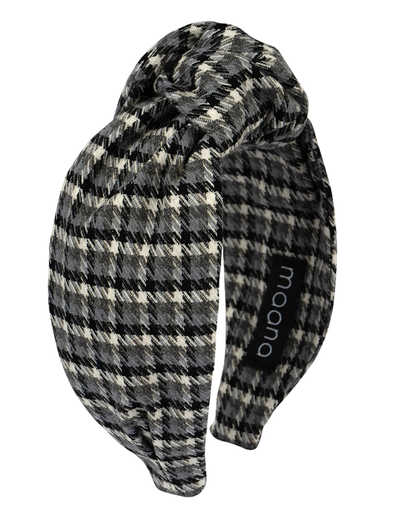 Knotted headband 'Grey plaid'