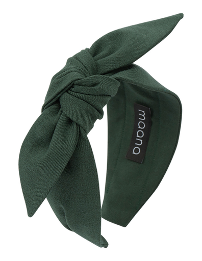 Knotted bow headband Forest green