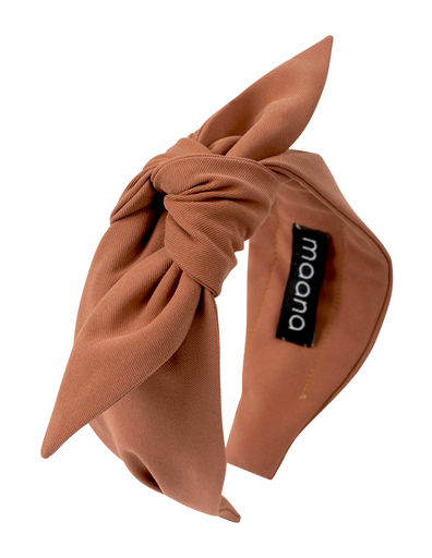 Knotted bow headband Terracotta
