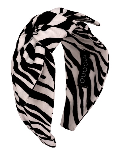 Knotted bow headband Zebra