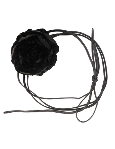 Zīda čokeris Black rose no ziedlapiņām