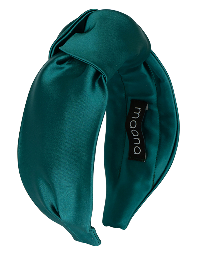 Knotted headband Ocean Green Satin