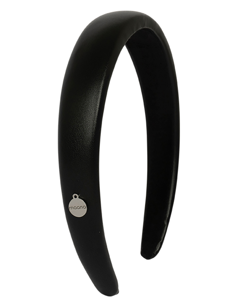 Padded headband Black Eco Leather XS size