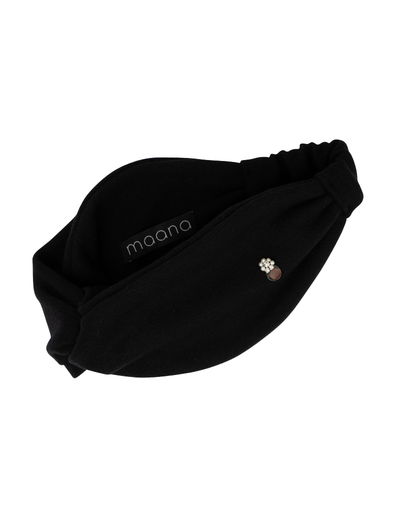 Twist front headband Black Wool