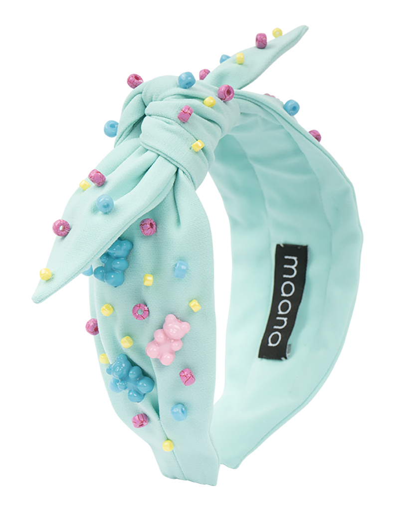 Knotted bow headband Blue Gummy bear