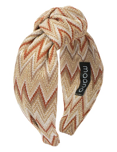 Knotted headband Brown Zigzag