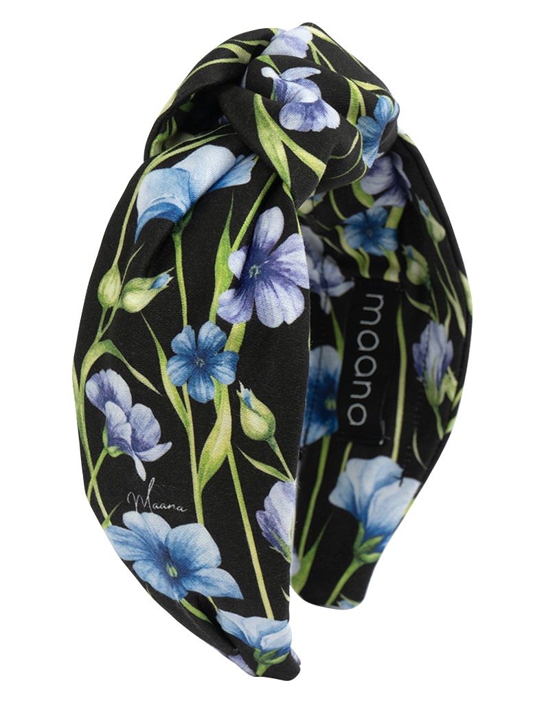 Knotted bow headband Blue Meadow Maana™ design 