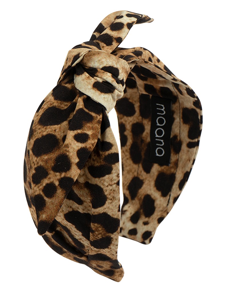 Knotted bow headband Leopard