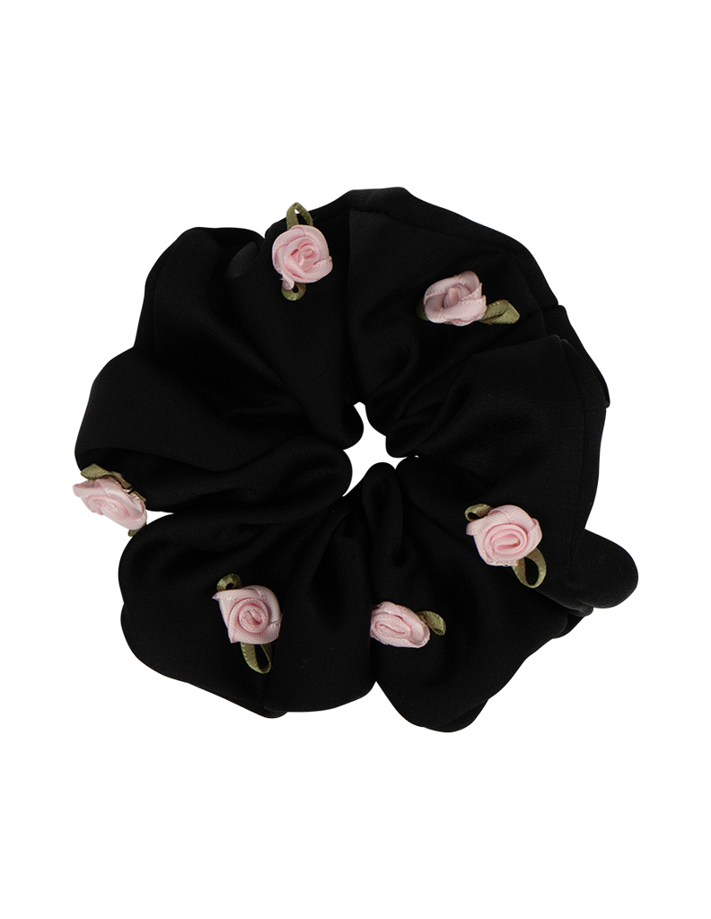 Hair Scrunchie Satin Pink Rose