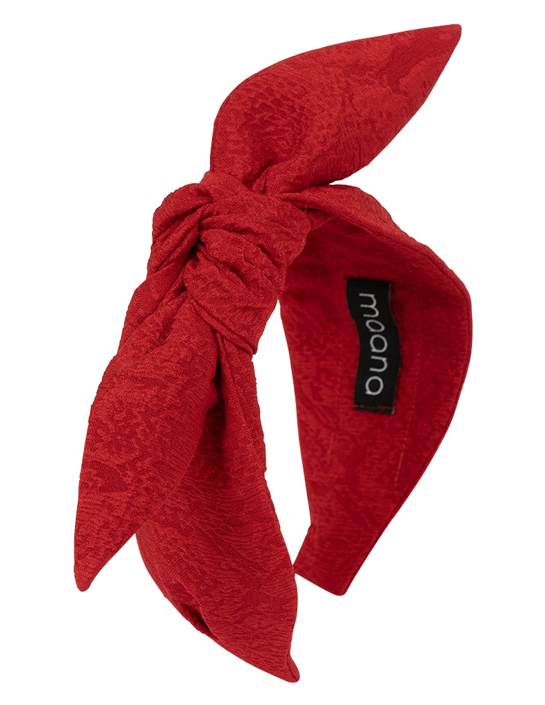 Knotted bow headband Red snake