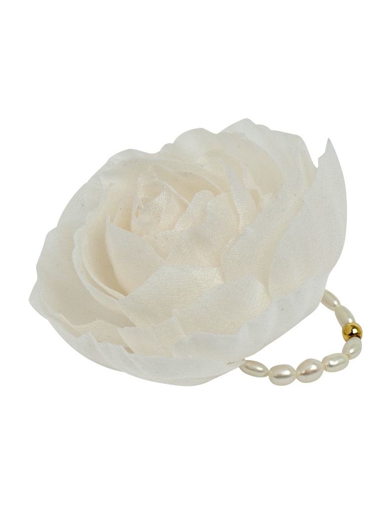 Silk ring White rose