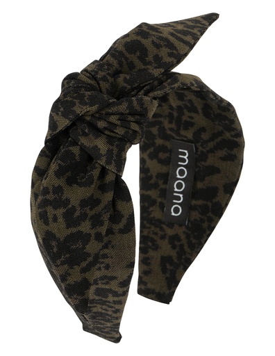 Knotted bow headband 'Khaki leo''