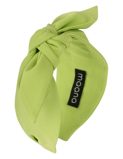 Knotted bow headband Lime green