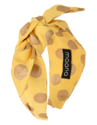 Knotted bow headband 'Yellow dot'
