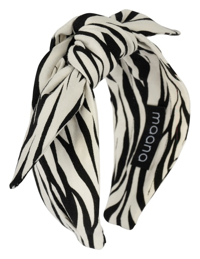 Knotted bow headband Zebra