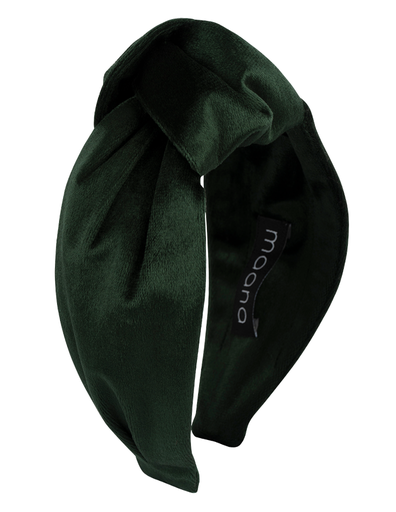 Knotted headband 'Green velvet'