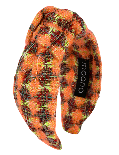 Knotted headband 'Orange tweed'