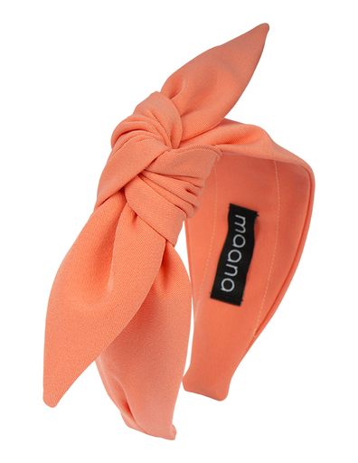 Knotted bow headband Salmon