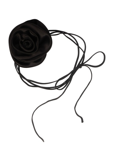 Silk choker Black rose