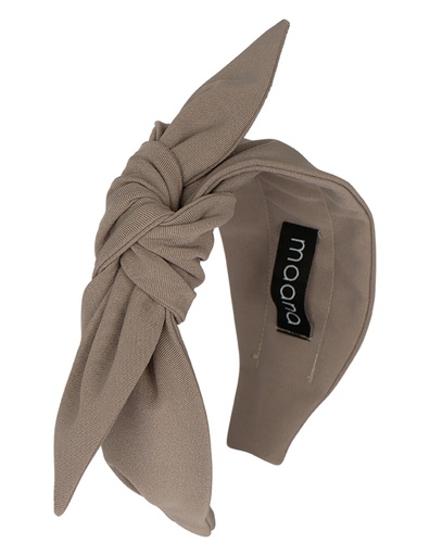 Knotted bow headband Grey Beige