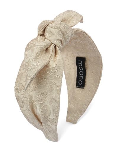 Knotted bow headband Cream Gold